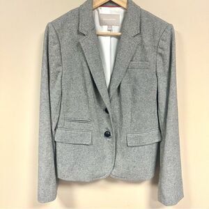 Banana Republic wool blend grey/cream jacket Sz 12
